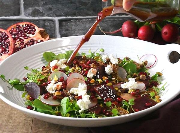 Warm Farro Salad with Fig-Pomegranate Vinaigrette - Step 4